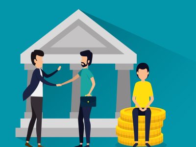 men teamwork with briefcase and business coins vector illustration